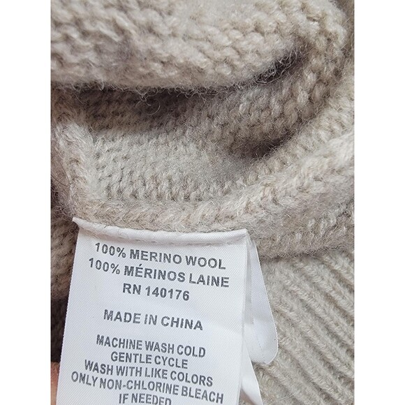 Singer + Sargent Sweater Mens Medium Gray 100% Merino Wool Henley Pullover - Picture 6 of 10